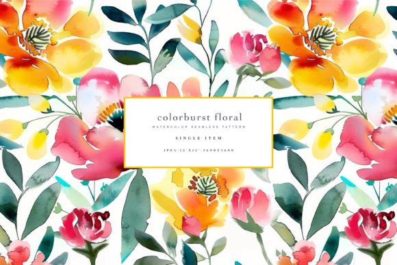 Download Watercolor Colorful Flowers Seamless Pat - Colorful flowers Collection