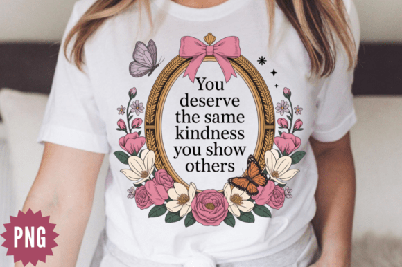 Download Floral Vintage Kindness Quote PNG Design - Premium Bundle