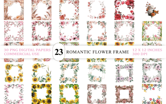 Download Royal Garden Dark Floral Frame Bundle - Premium Bundle