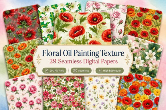 Download Floral Oil Painting Texture, Seamless - Premium Resources
