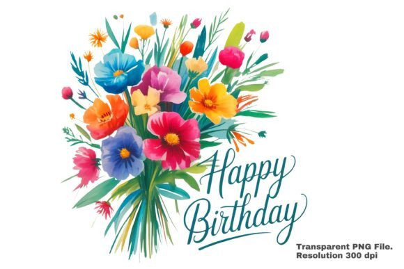 Download Vibrant Watercolor Flower Bouquet PNG - Flower bouquet Collection