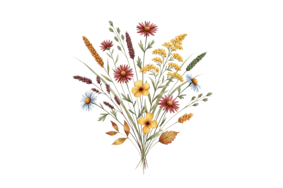 Download Watercolor Wild Flower Bouquet Element - Flower bouquet Collection