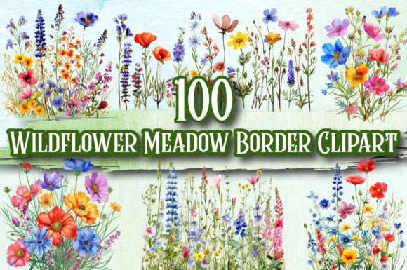 Download Wildflowers Meadow Border Clipart - Wildflowers Collection