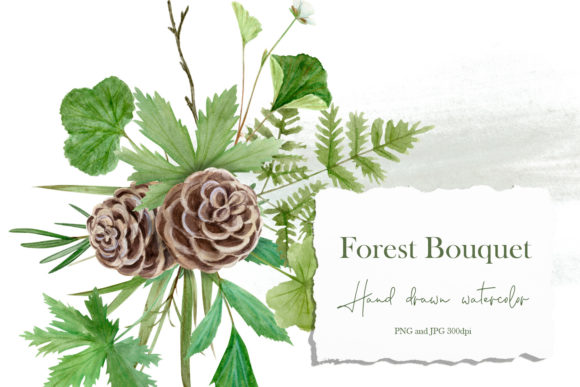 Download Watercolor Forest Wildflowers Bouquet - Wildflowers Collection