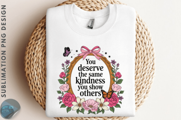 Download Floral Vintage Kindness Quote PNG Design - Premium Resources