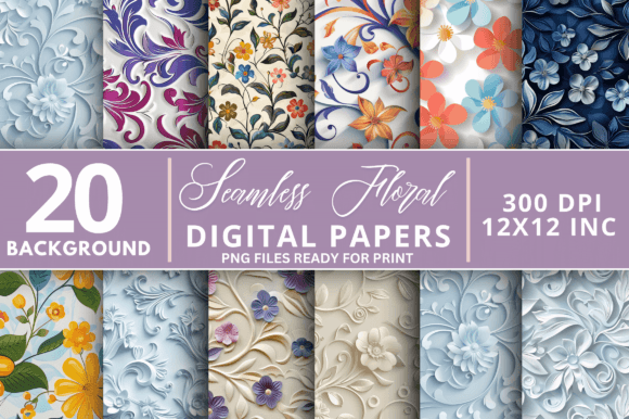 Download Floral Digital Paper Backgrounds Bundle - Premium Resources
