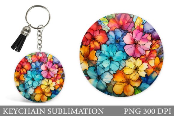 Download Colorful Flowers Keychain Design - Colorful flowers Collection
