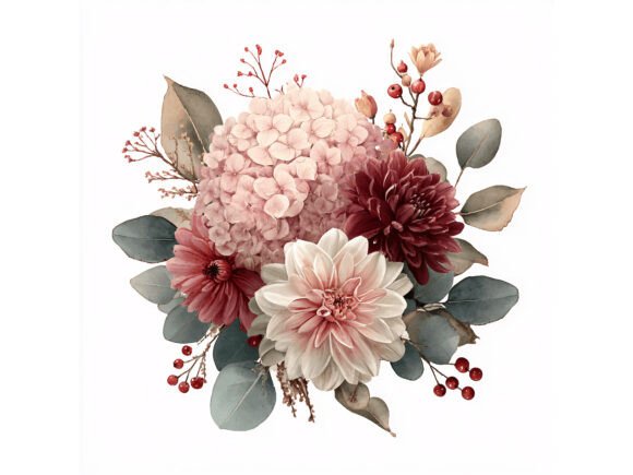 Download 12 JPG Pink Burgundy Floral Set - Premium Resources
