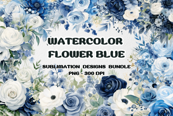 Download Watercolor Blue Flower Bouquet Clipart - Flower bouquet Collection